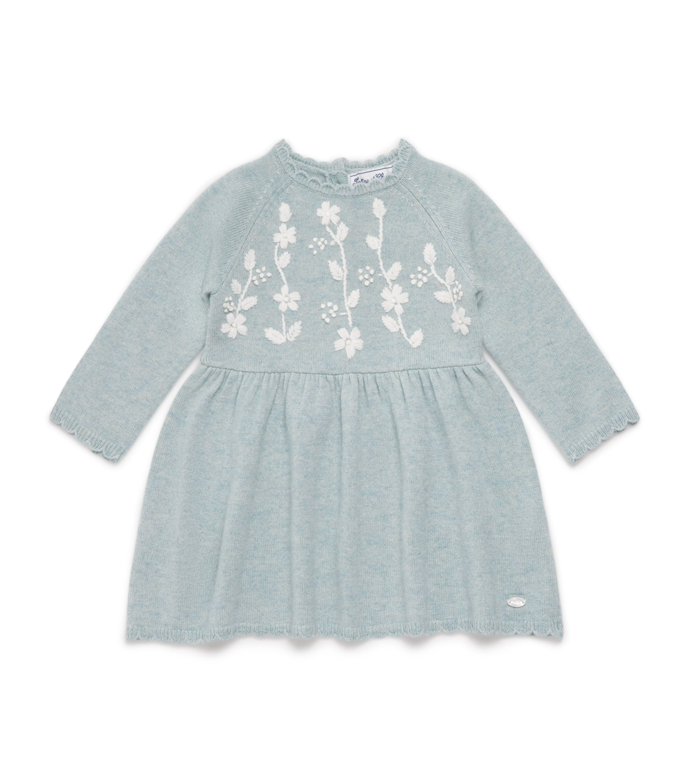 Tartine et Chocolat Green Floral Embroidered Dress (3 Months-4 Years)