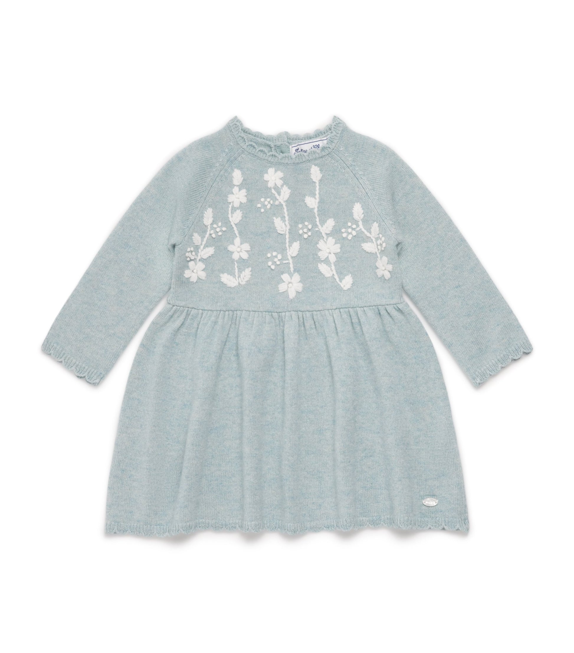 Tartine et Chocolat Green Floral Embroidered Dress (3 Months-4 Years)