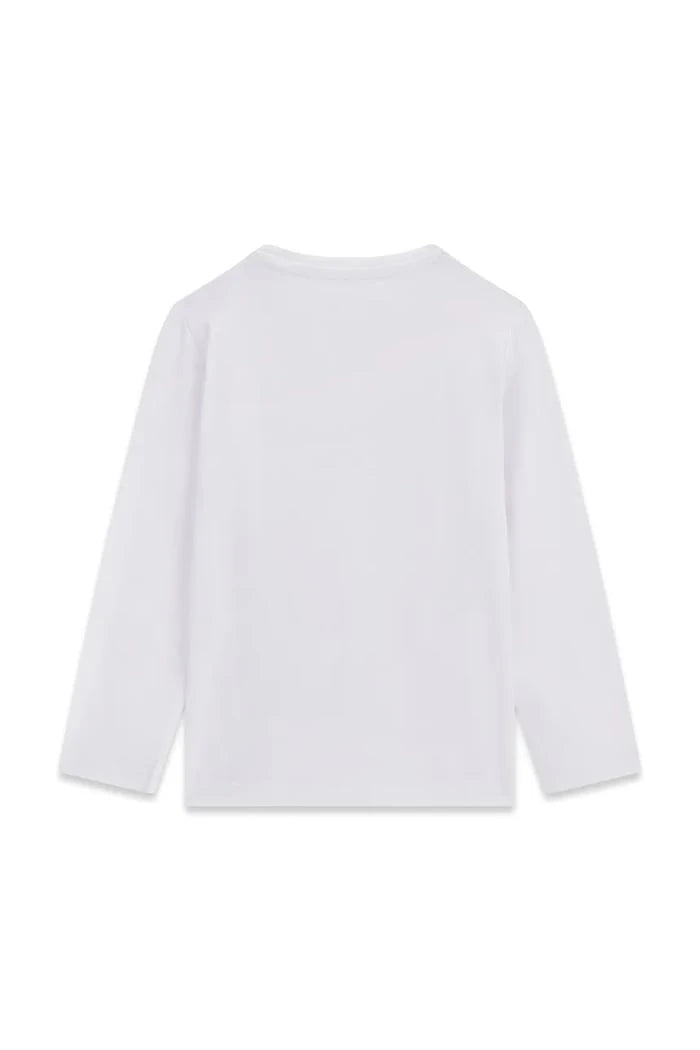 Guess çocuklar için pamuk ve elastanlı uzun kollu bluz