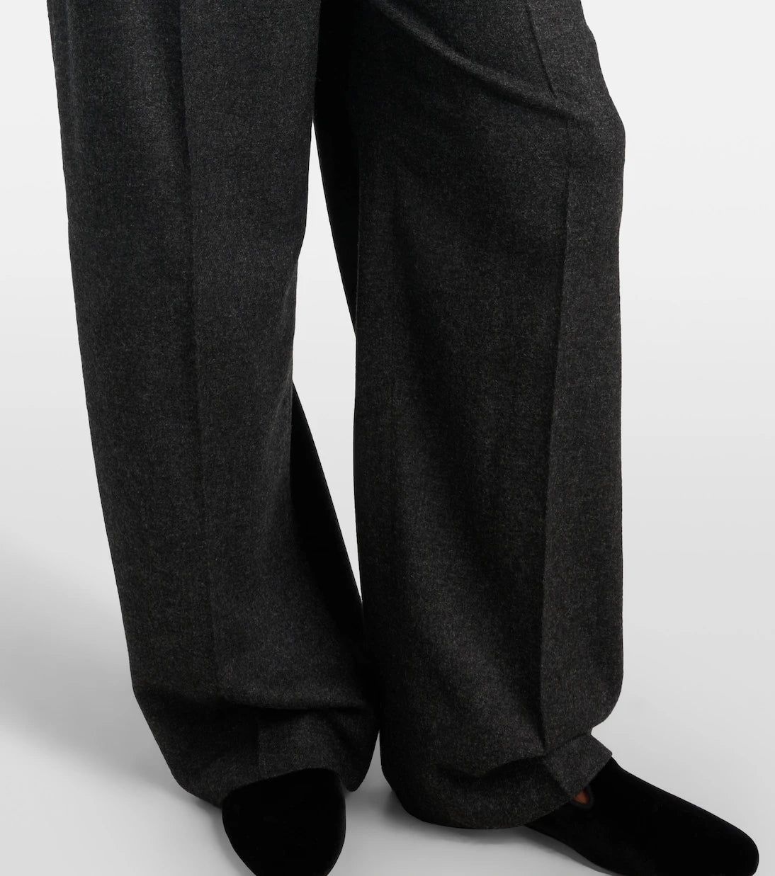 Toteme - High-rise flannel wide-leg pants