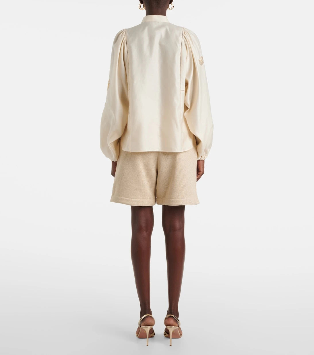 Max Mara - Caladio embellished cotton satin blouse