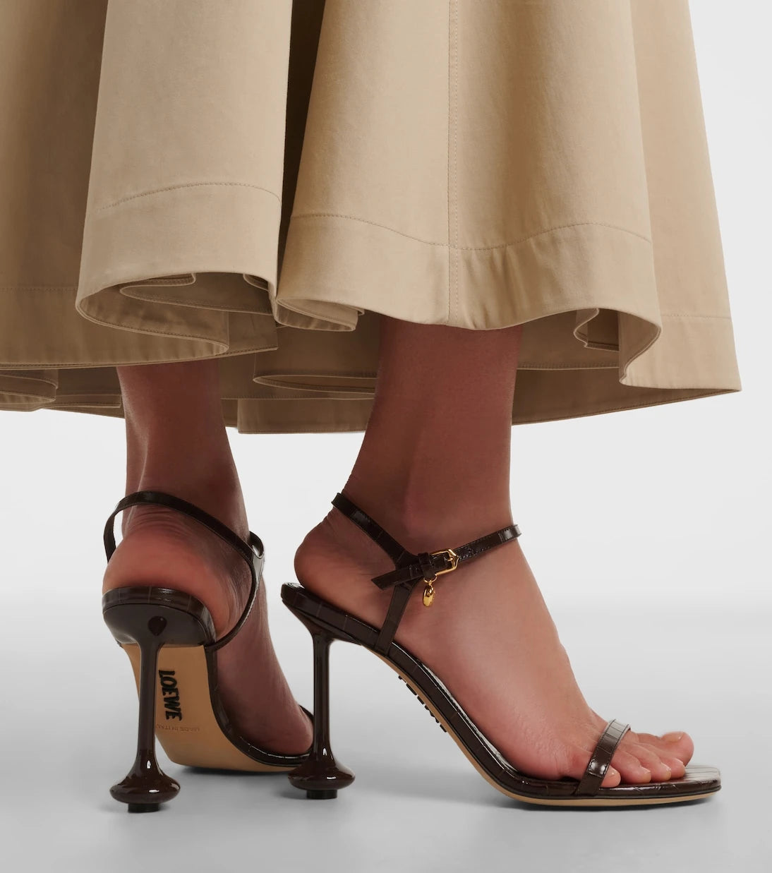 Loewe - Toy croc-effect leather sandals