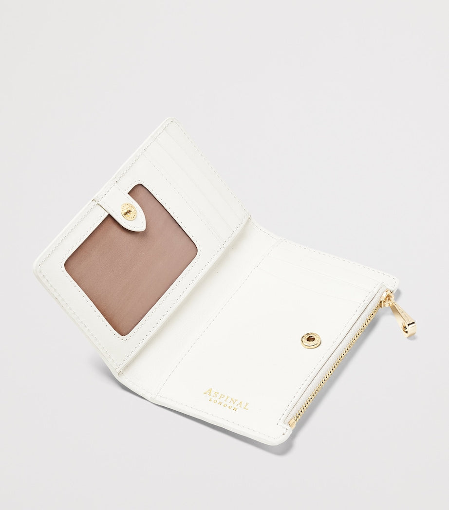 White Croc-Embossed Leather Mayfair Wallet