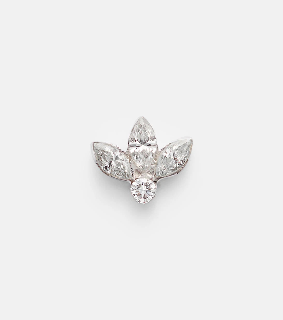 Maria Tash - Lotus 18kt white gold single earring with diamonds