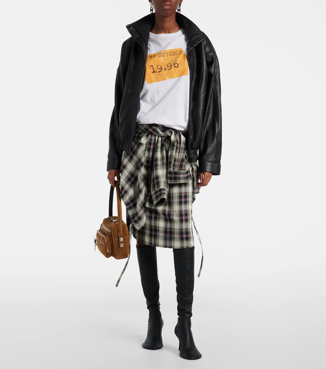 Acne Studios - حقيبة كتف كاميرو بارتي من الجلد السويدي