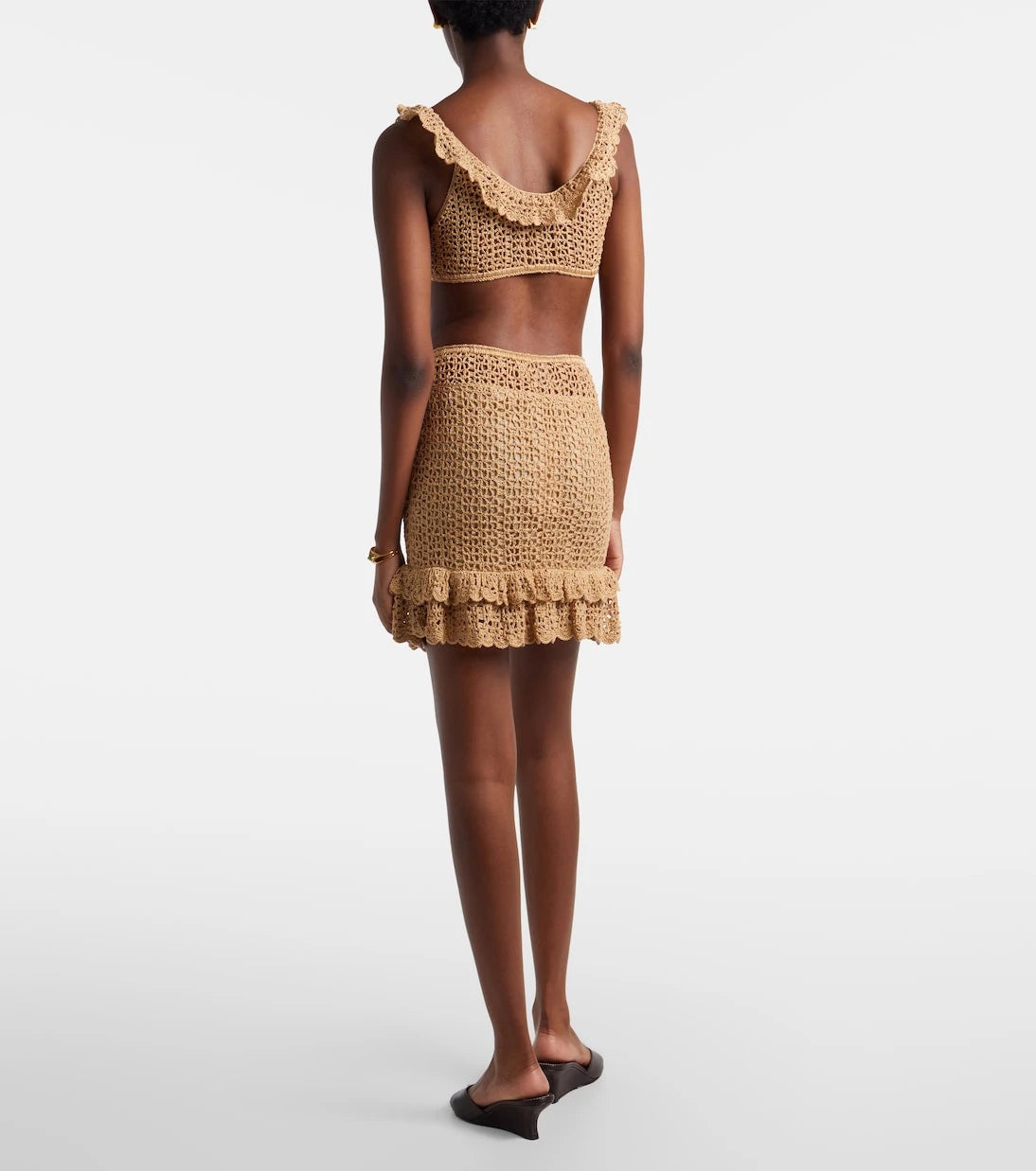 Anna Kosturova - Brigitte crochet cotton miniskirt
