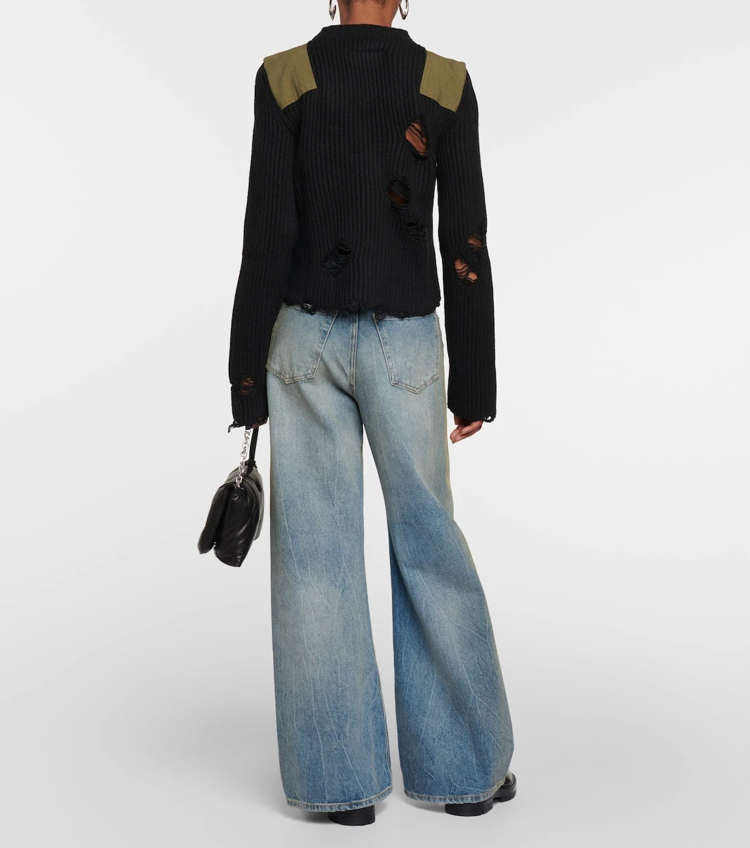 MM6 Maison Margiela - Distressed cotton and wool sweater