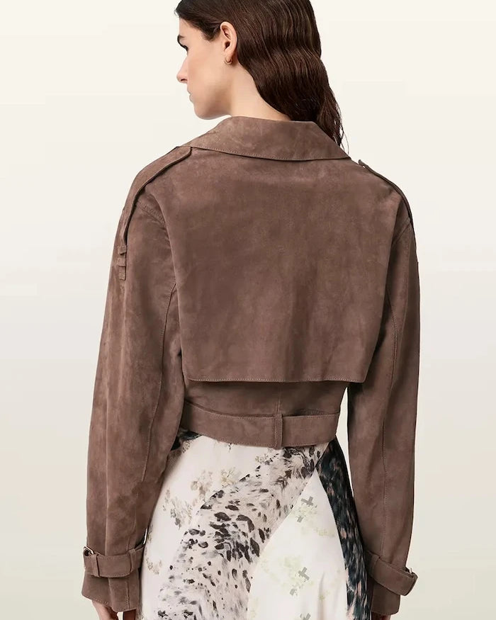 AllSaints süet kadın biker ceketi OPHELIA