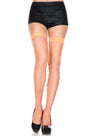 Neon Orange Diamond Net Stockings with Wide Bands