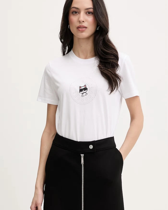 Karl Lagerfeld kadın pamuklu tişört IKON