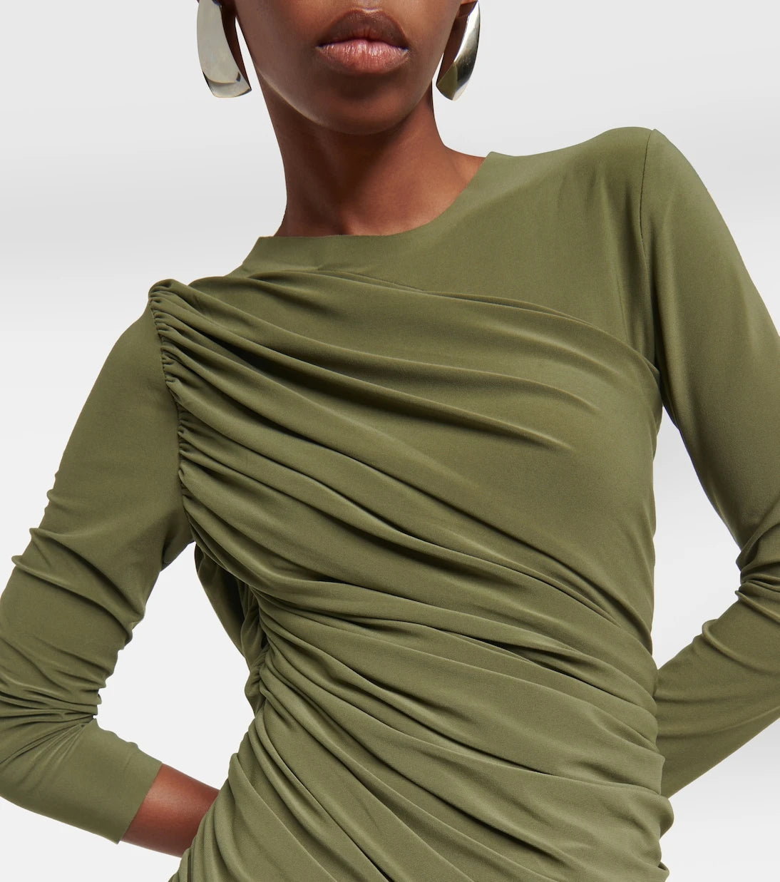Norma Kamali - Diana asymmetric ruched minidress