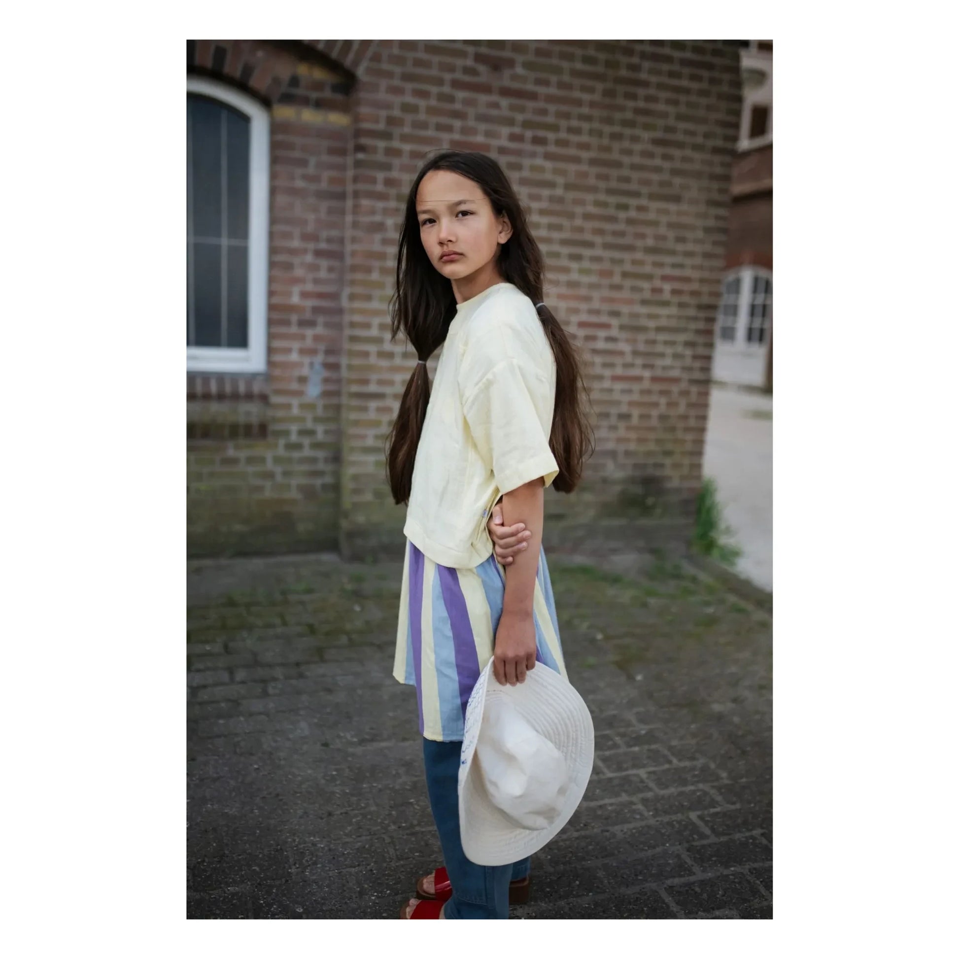 Repose AMS - Back buttoned blouse Organic cotton | Pale yellow