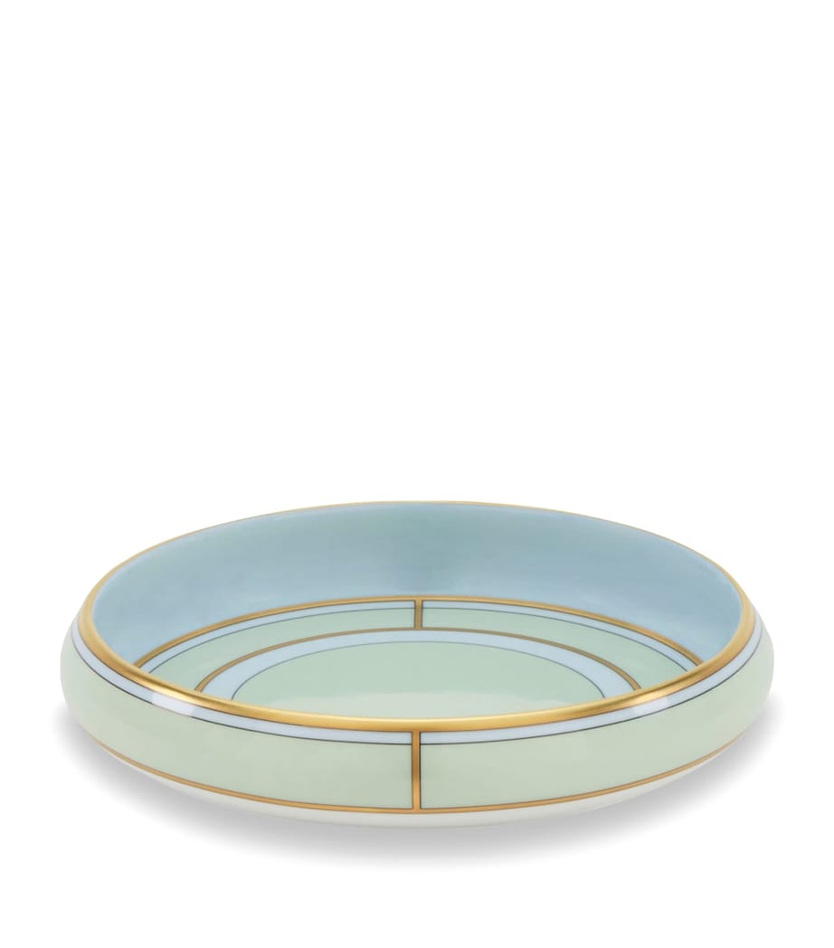 GINORI 1735 Porcelain Colonna Diva Verde Round Tray (17cm)