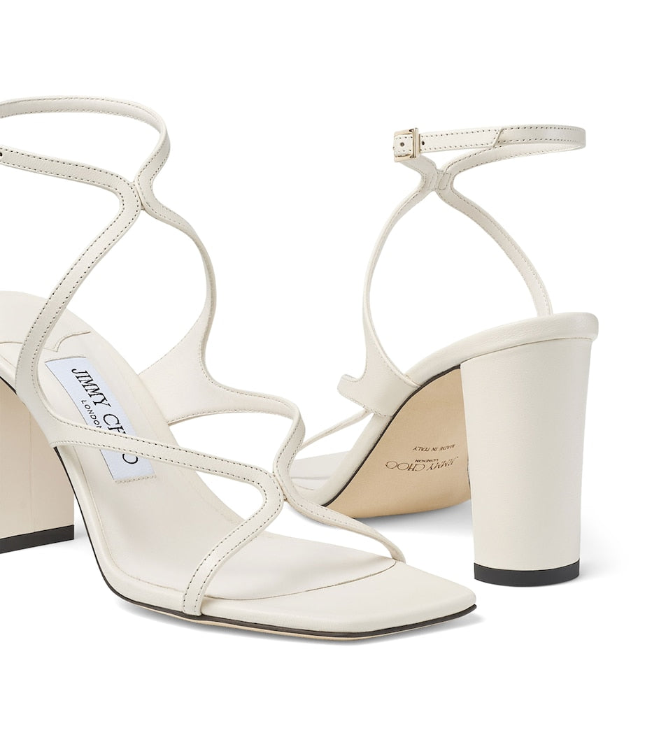 Jimmy Choo White Azie 85 Leather Heeled Sandals