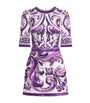 Dolce & Gabbana Multi Cotton-Linen-Blend Majolica-Print Mini Dress