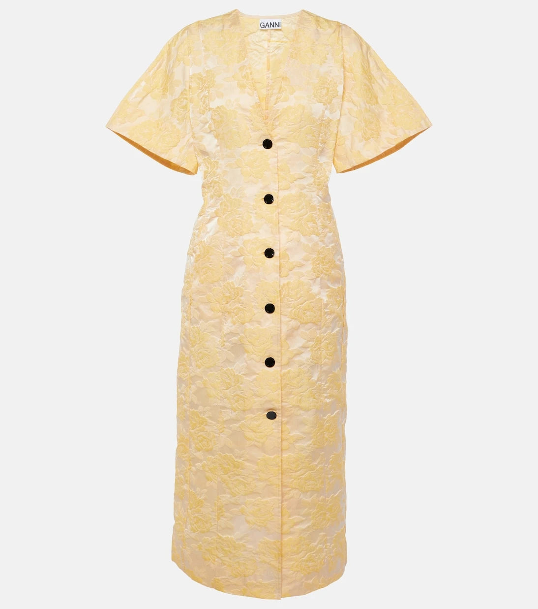 Ganni - Floral jacquard shirt dress