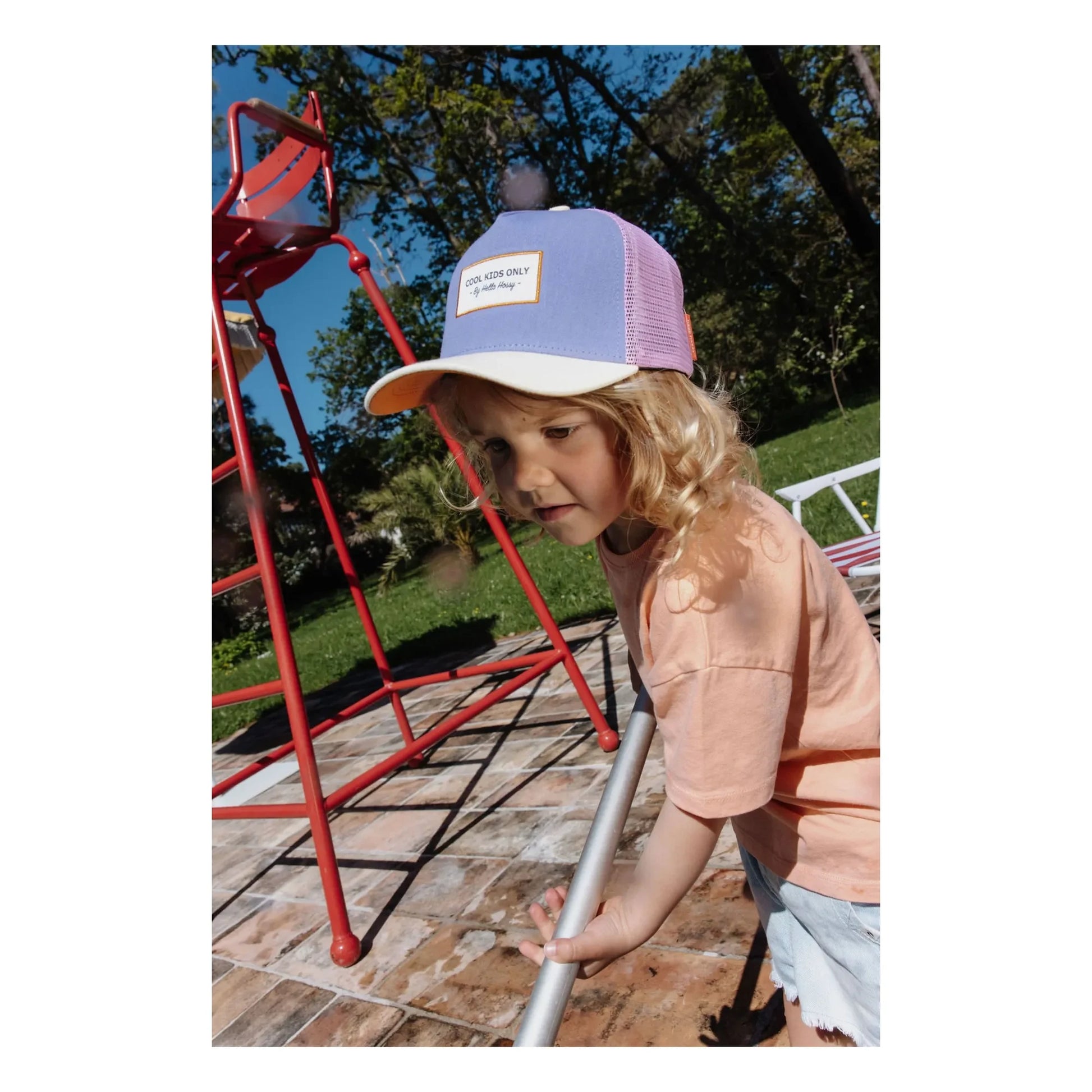 Hello Hossy - Trucker Mini Organic Cotton Curved Visor Cap | Purple