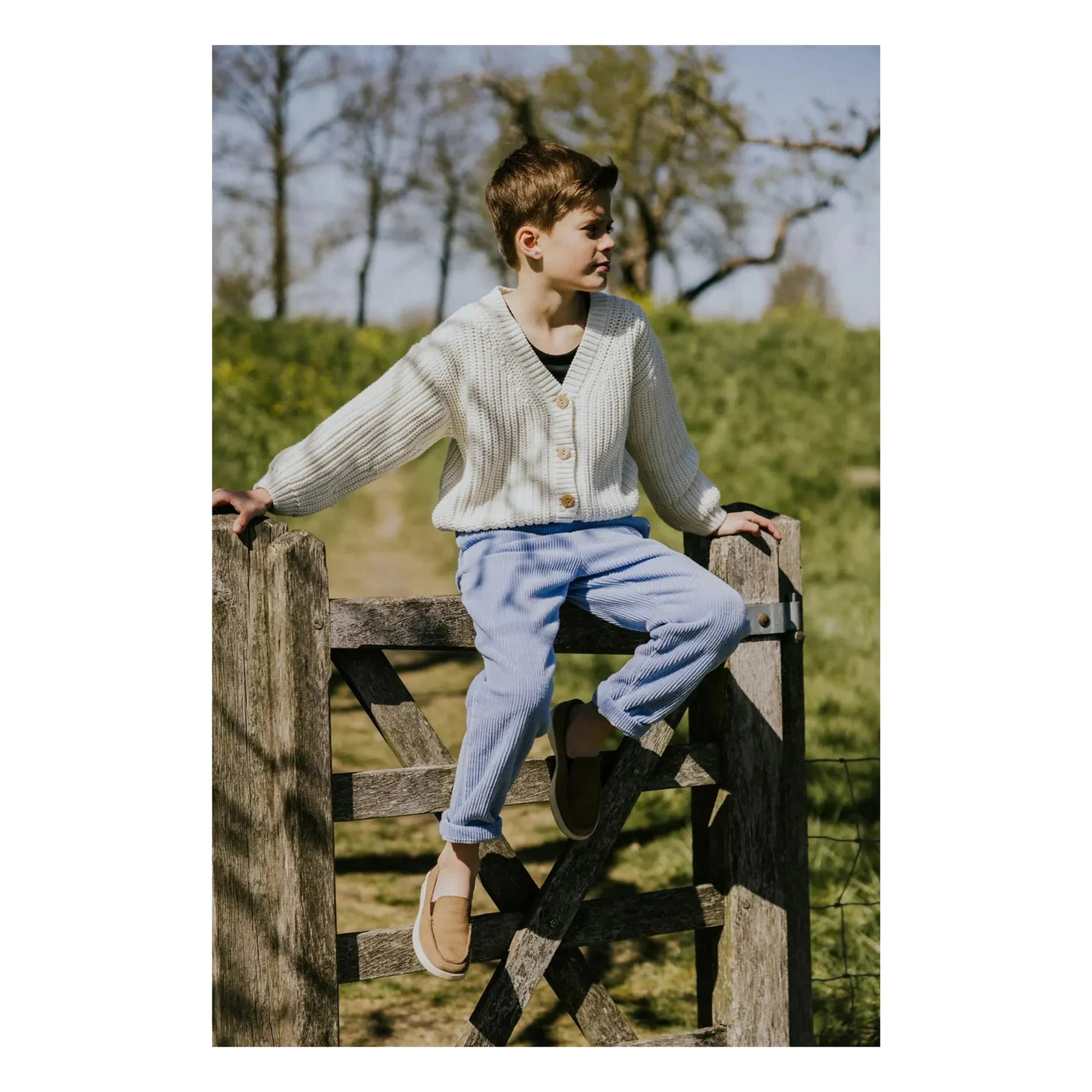 Yuki - Organic corduroy pants | Light blue