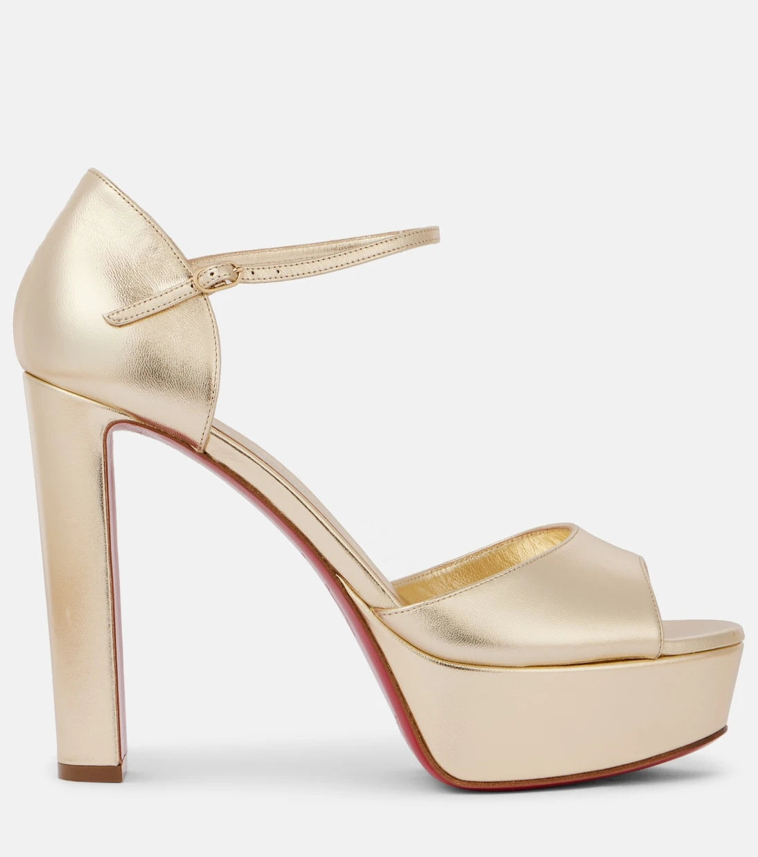 Christian Louboutin - Sandaloo 130 leather peep-toe pumps