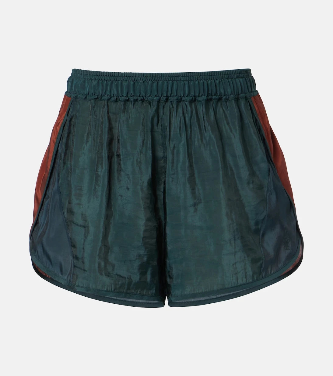 Saint Laurent - Colorblocked taffeta shorts