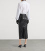 Givenchy Black Leather Low-Waist Midi Skirt