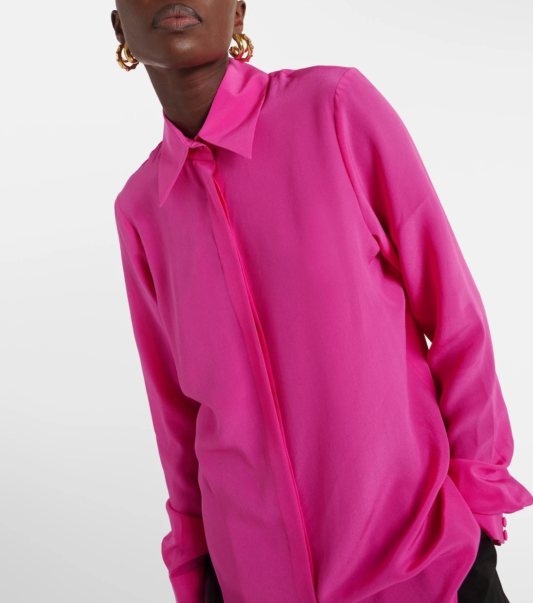 Costarellos - Keltie silk crêpe de chine shirt