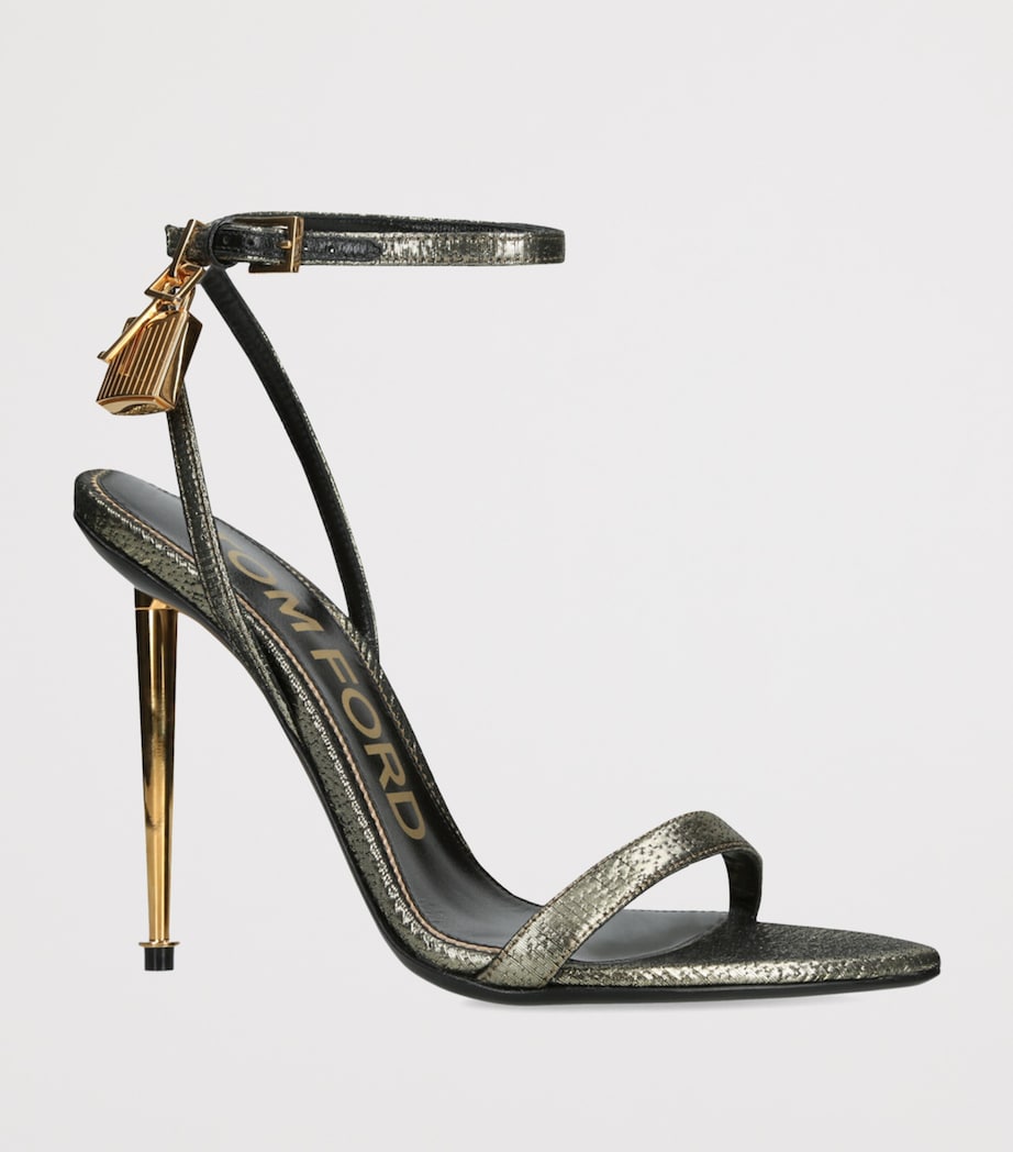 TOM FORD Gold Leather Padlock Sandals 105