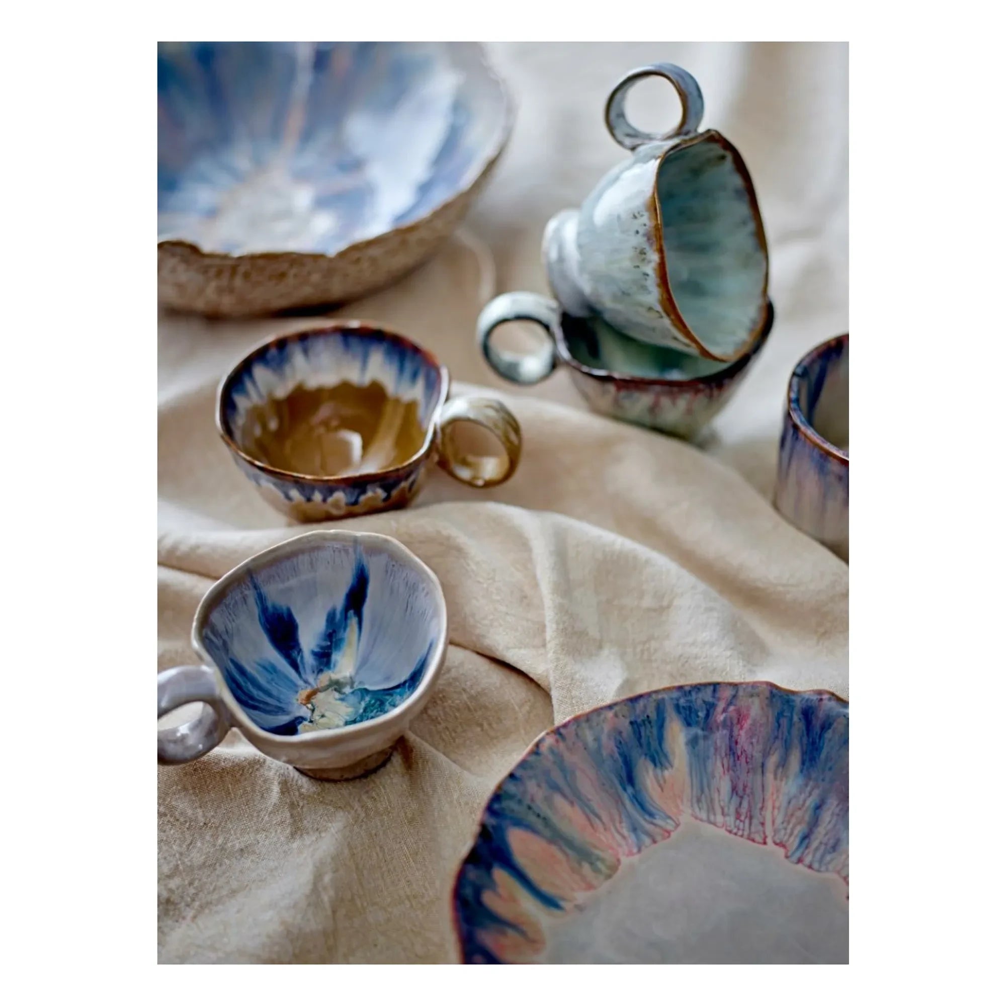 Bloomingville - Amalia stoneware dish | Blue