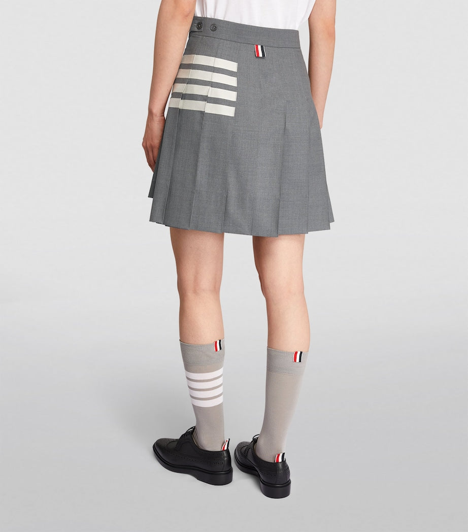 Thom Browne Grey Pleated Mini Skirt