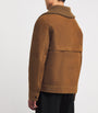 Yves Salomon Brown Suede Knit-Collar Jacket