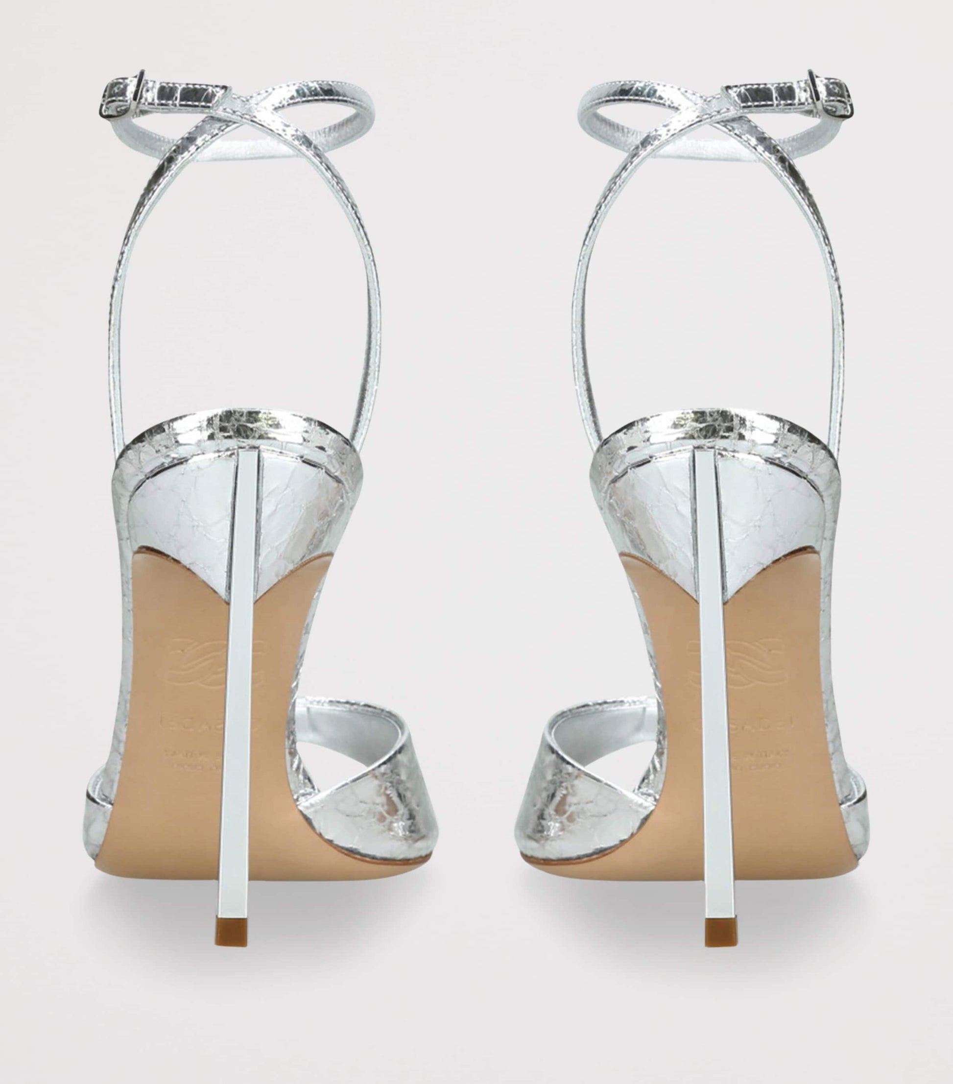 Casadei Metallic Leather Blade Heeled Sandals 100