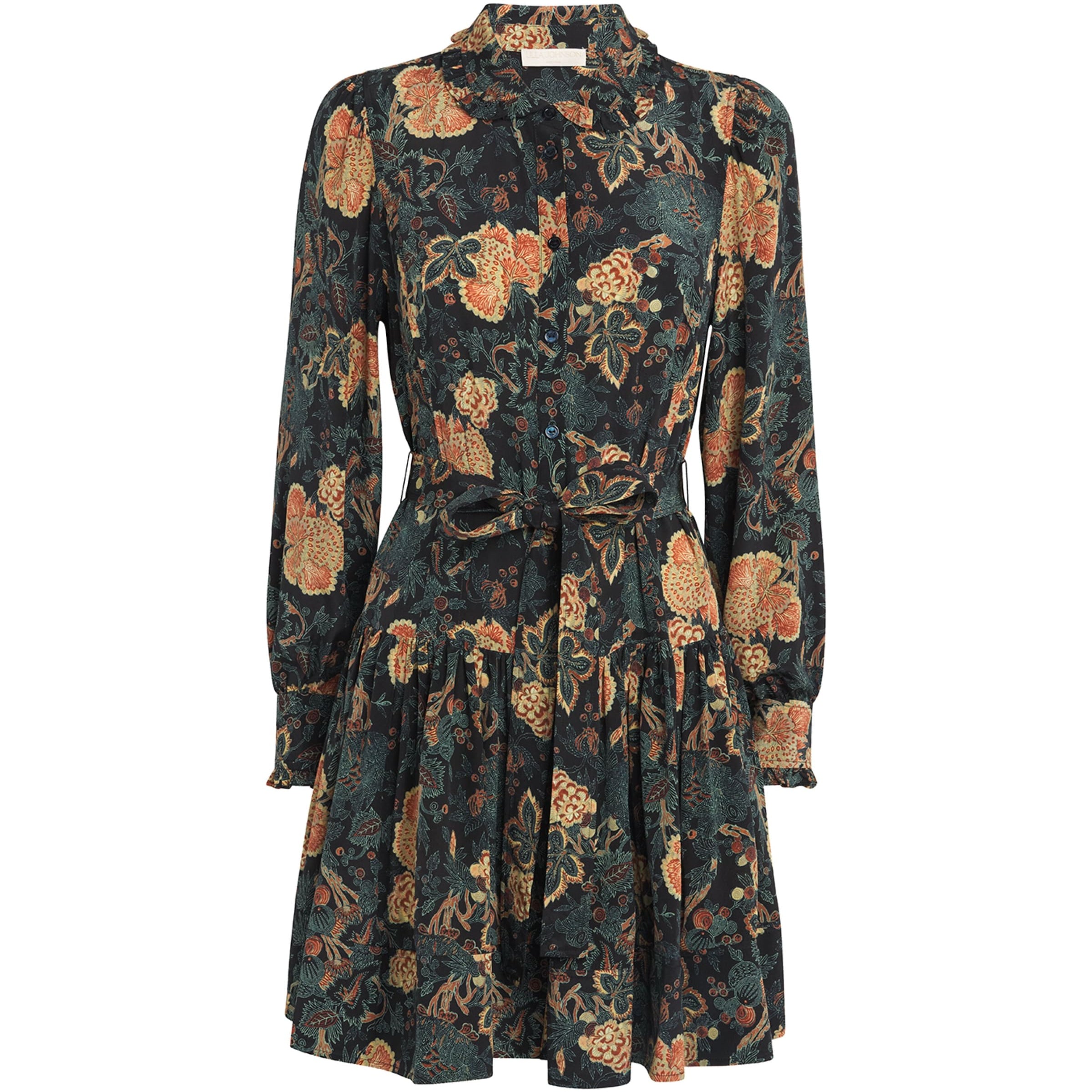Ulla Johnson Green Silk Printed Simona Mini Dress