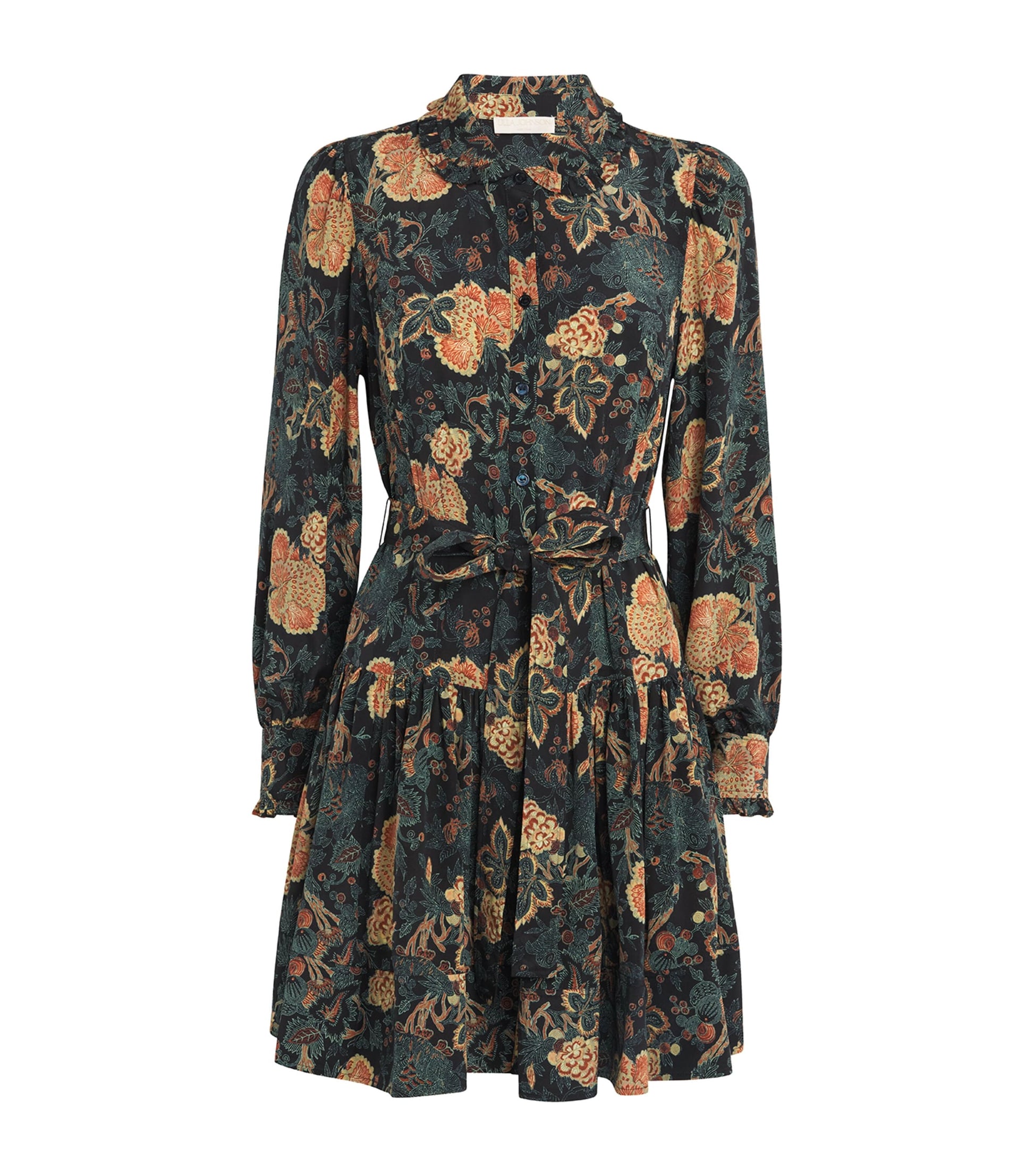 Ulla Johnson Green Silk Printed Simona Mini Dress