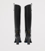 Burberry Black Calf Leather Cavalier Knee-High Boots 85