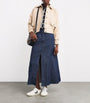 Maje Blue Denim Midi Skirt
