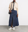 Maje Blue Denim Midi Skirt