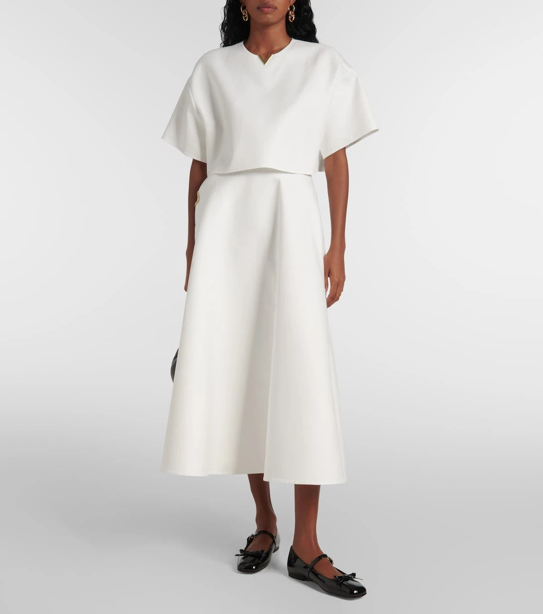 Valentino - VGold cotton gabardine crop top