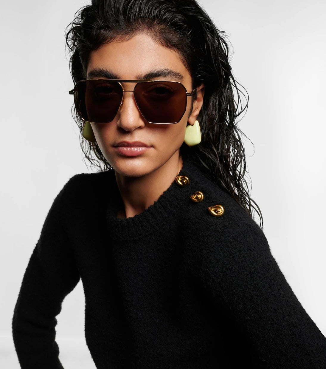 Bottega Veneta - نظارة شمسية Aviator
