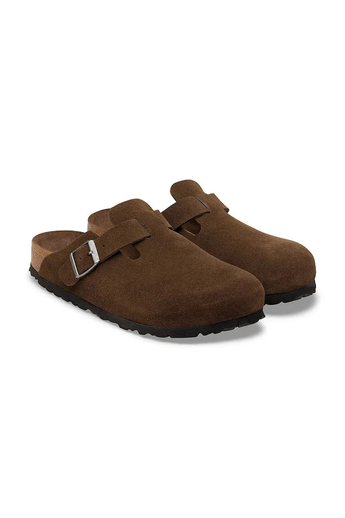 Birkenstock Boston SFB LEVE süet düz tabanlı terlik
