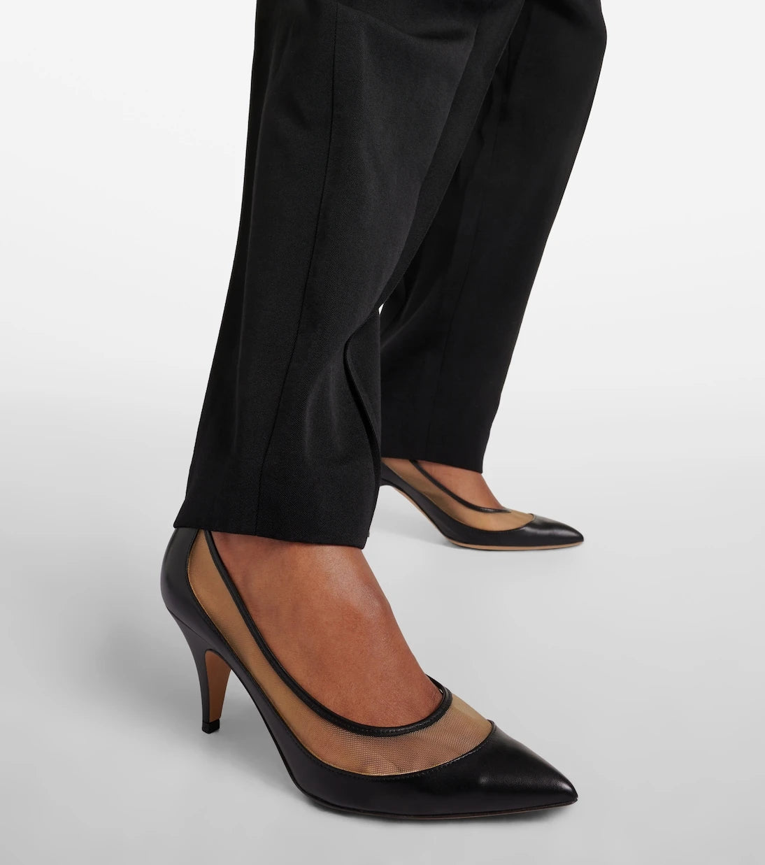 Khaite - River leather and mesh pumps