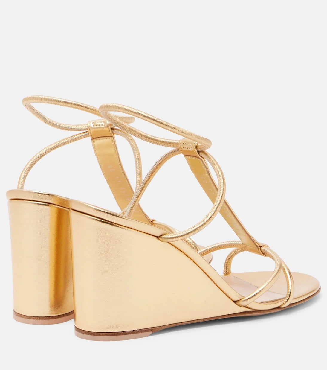 Gianvito Rossi - Metallic leather wedge sandals