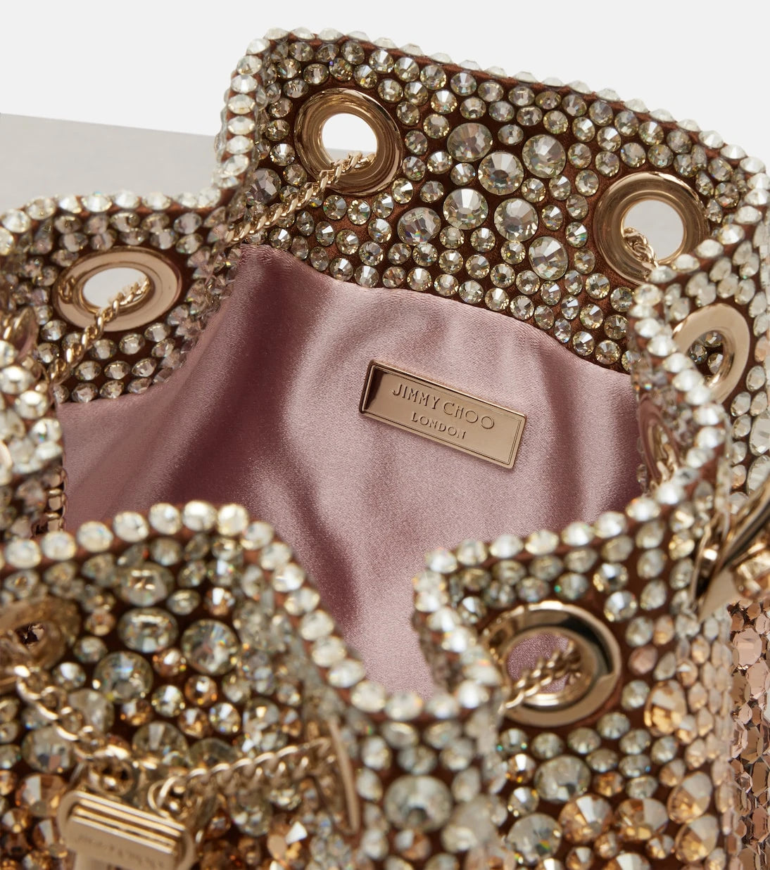 Jimmy Choo - Bon Bon embellished satin bucket bag