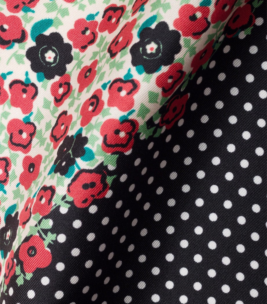 Prada Red Silk Twill Printed Scarf