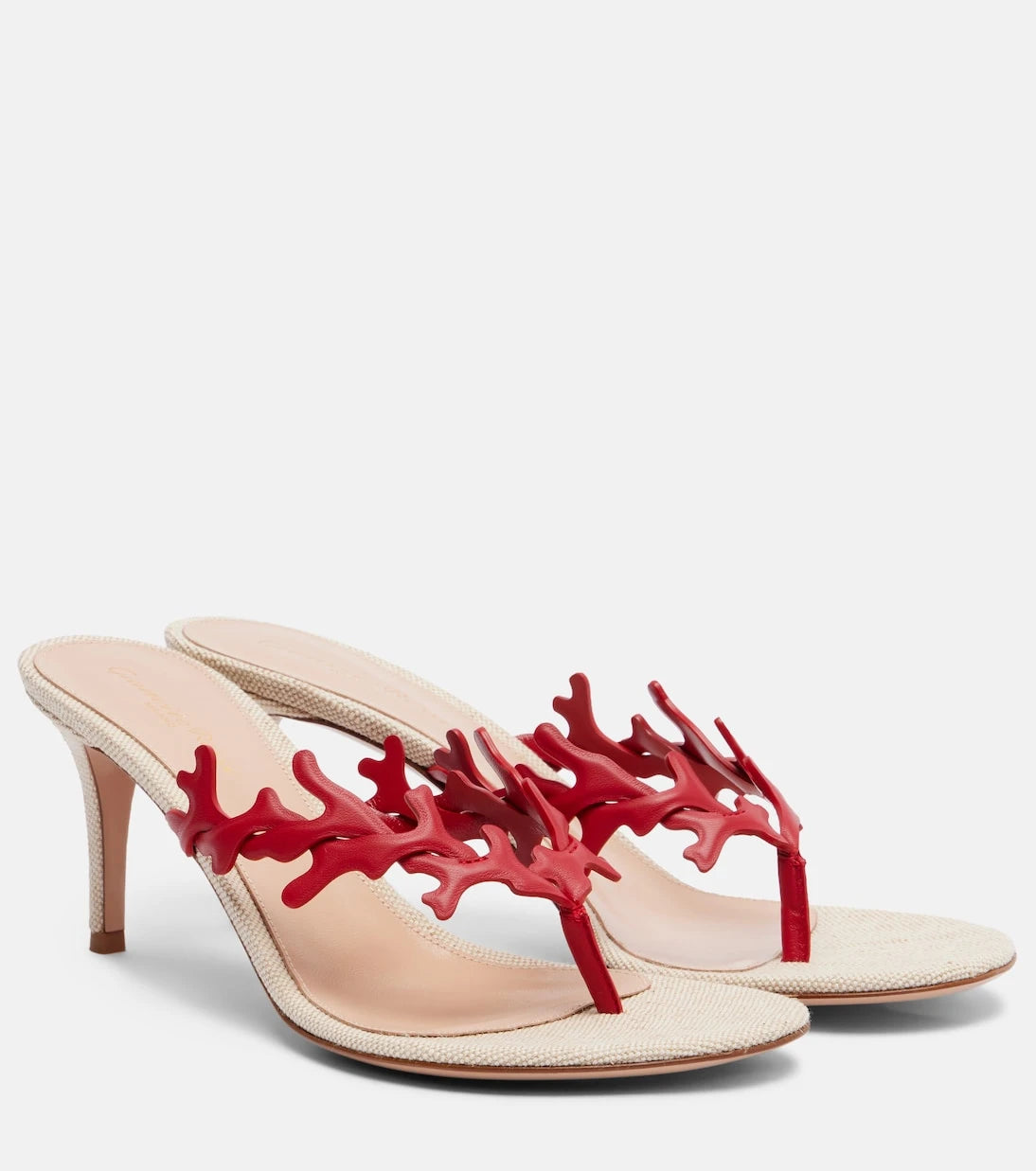 Gianvito Rossi - Ocean canvas and leather thong sandals