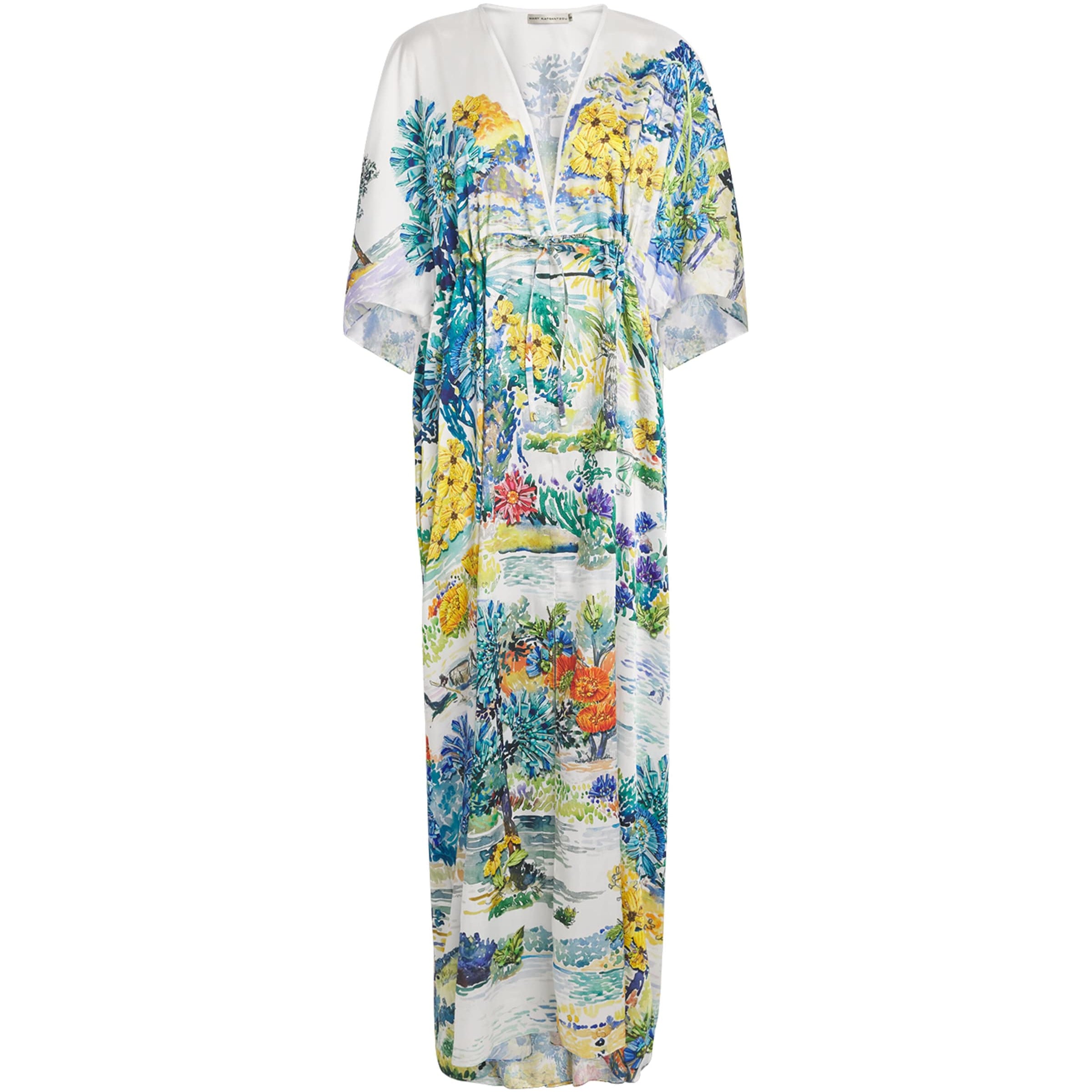 Multi Satin Tie-Waist Taormina Kaftan