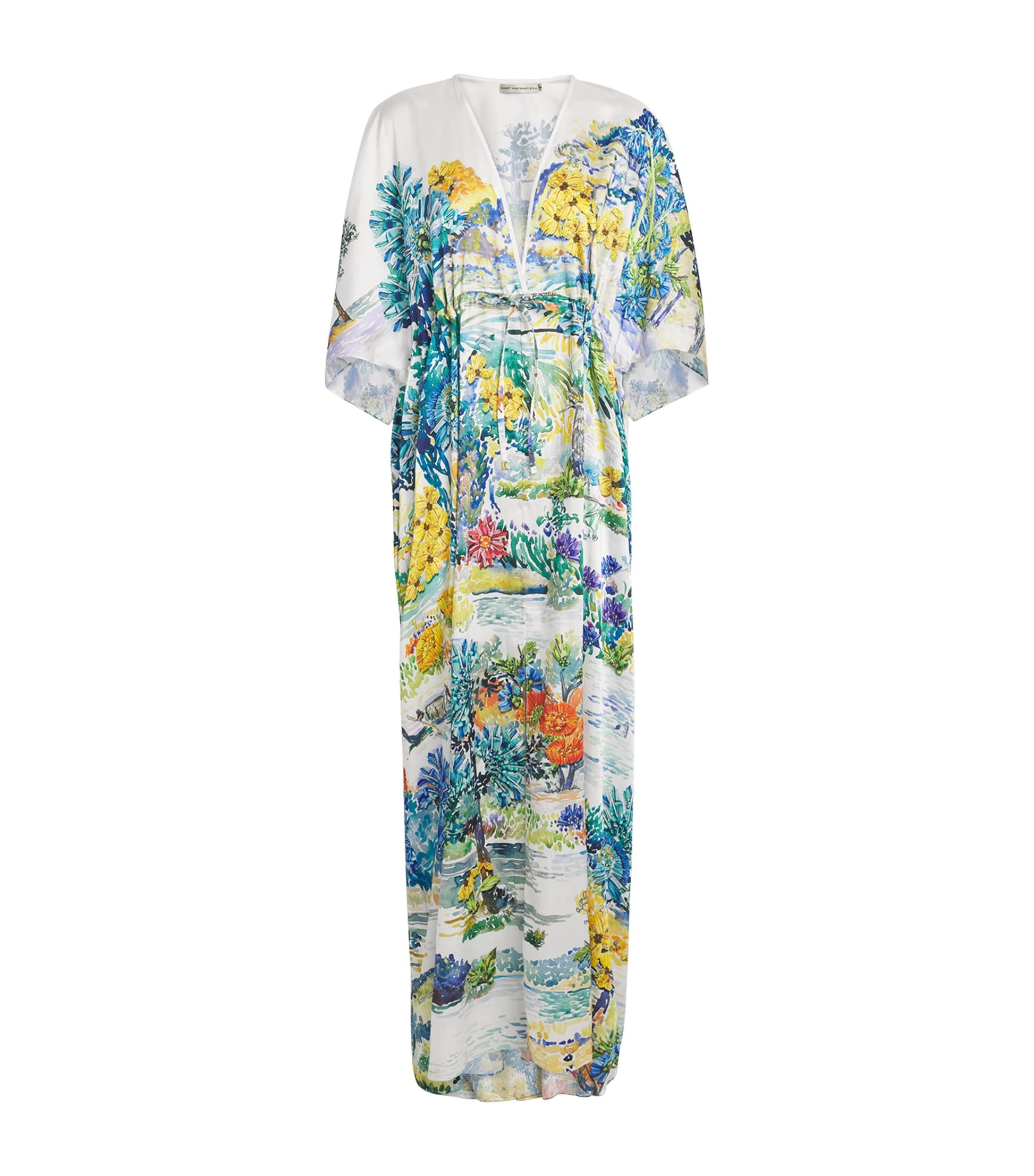 Multi Satin Tie-Waist Taormina Kaftan