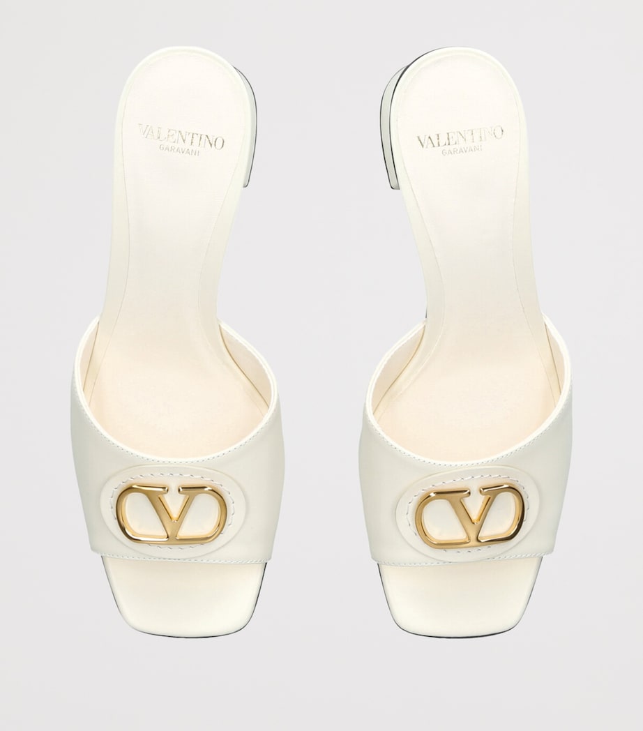 Valentino Garavani Beige Leather VLogo Mules 60