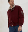 Brunello Cucinelli Red Wool Down-Filled Bomber Jacket