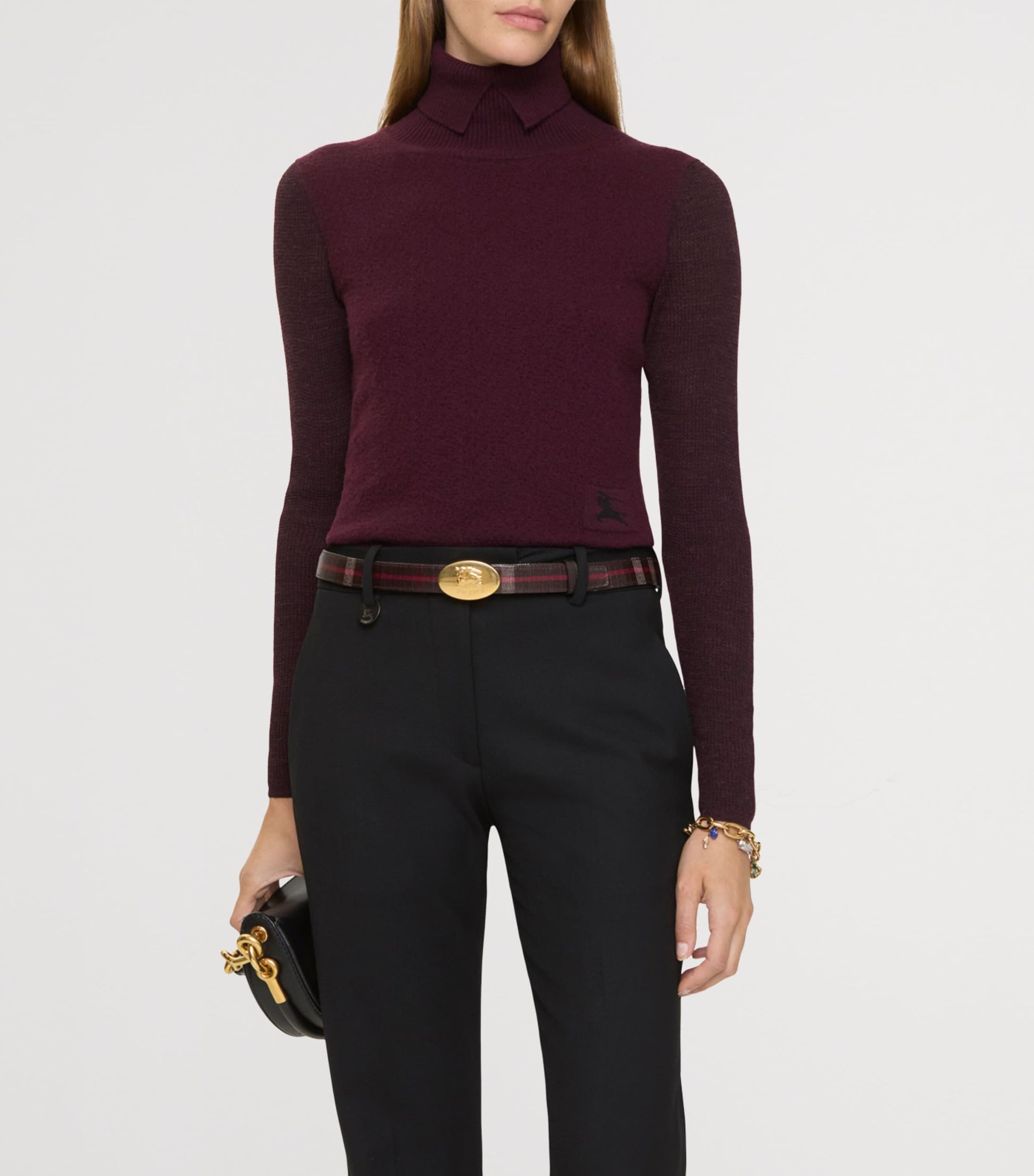 Gold Leather EKD Stamp Reversible Belt