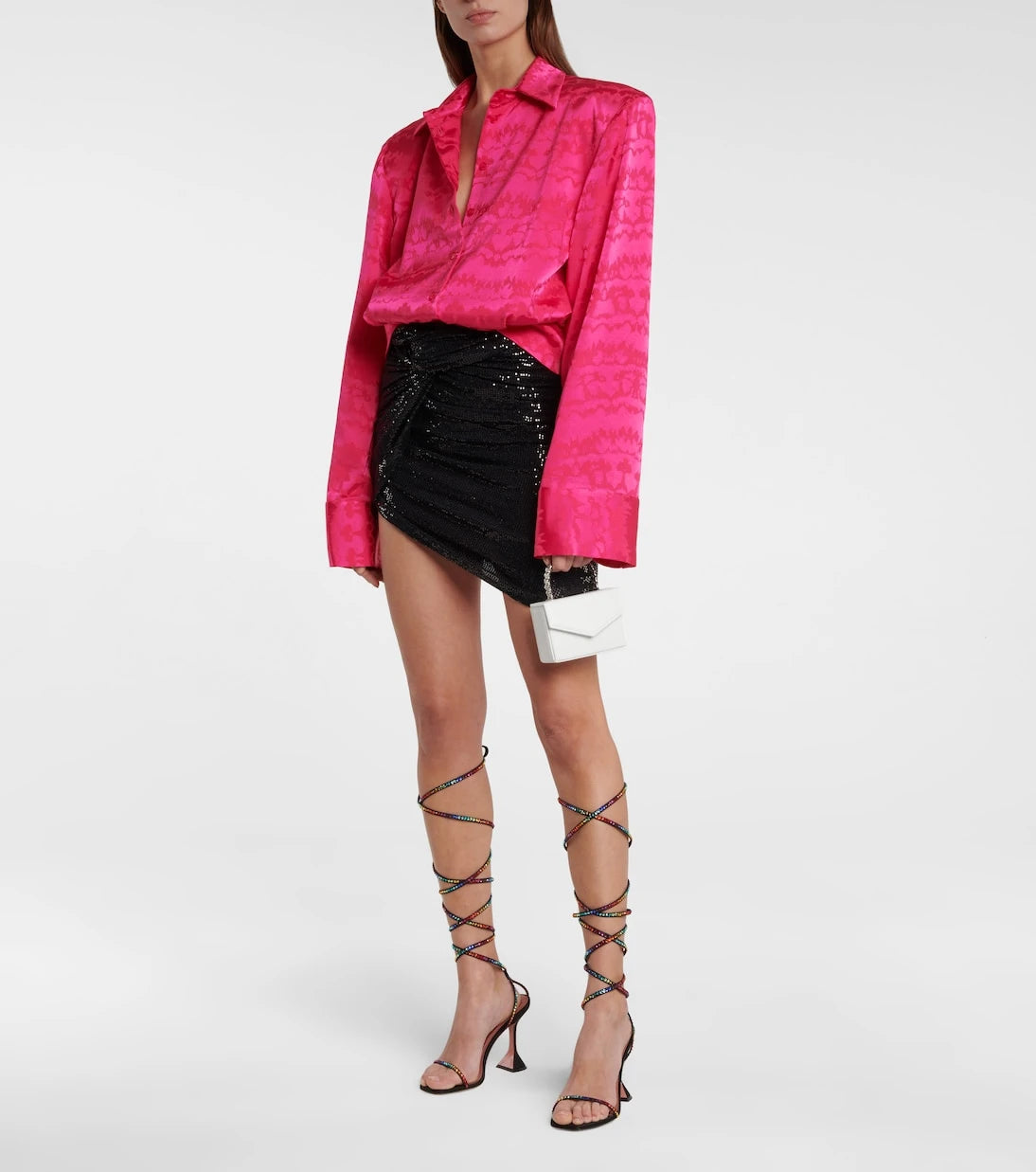 Amina Muaddi - x AWGE LSD embellished satin sandals